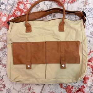 Tan and Brown Tote Bag